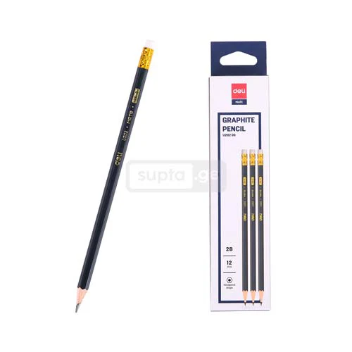 DELI Graphite Pencil 2B 1*12pcs U20200